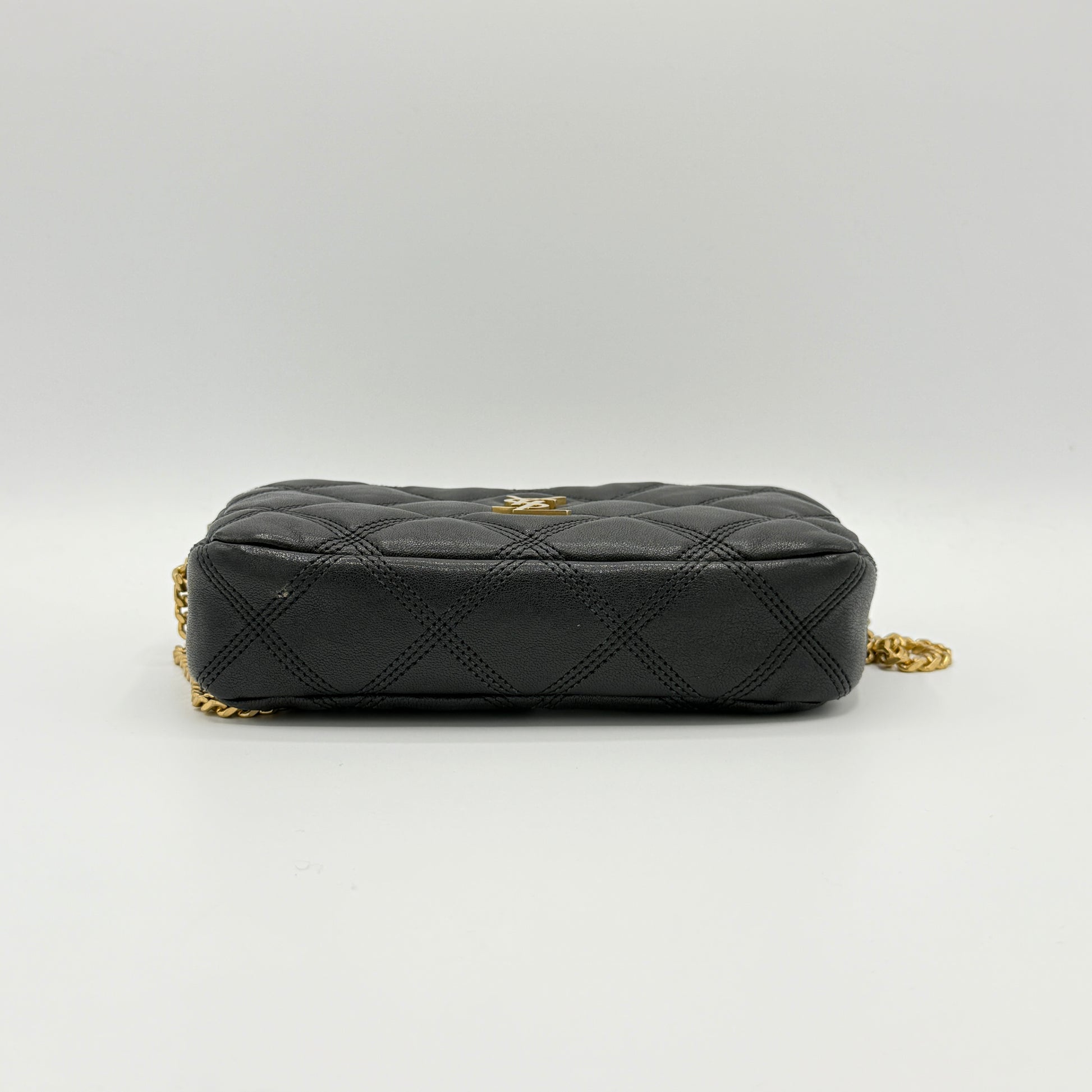 Becky Double Zip Crossbody Bag Quilted Leather Mini