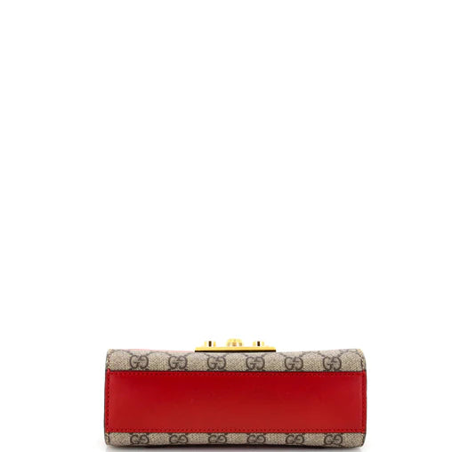 Padlock Shoulder Bag GG Coated Canvas and Leather Small twins