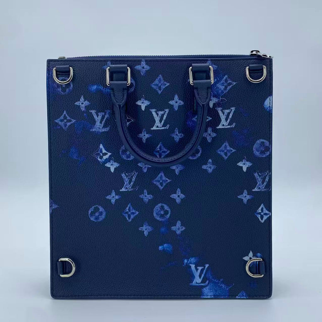 Sac Plat Zippe Bag Limited Edition Monogram Ink Watercolor Leather