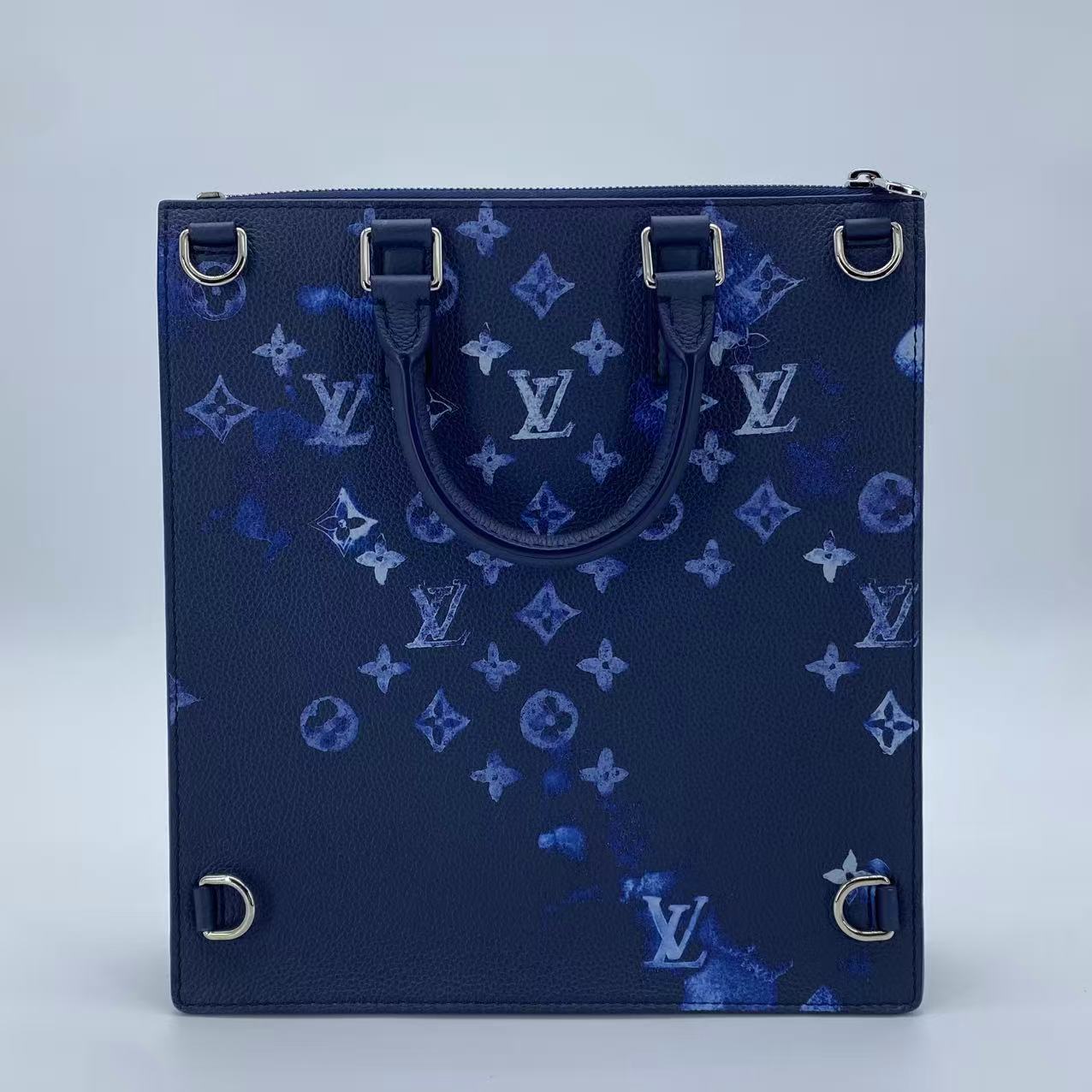 Sac Plat Zippe Bag Limited Edition Monogram Ink Watercolor Leather