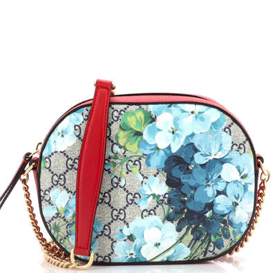 Chain Crossbody Bag Blooms Print GG Coated Canvas Mini twins