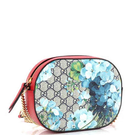 Chain Crossbody Bag Blooms Print GG Coated Canvas Mini twins