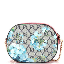 Chain Crossbody Bag Blooms Print GG Coated Canvas Mini twins
