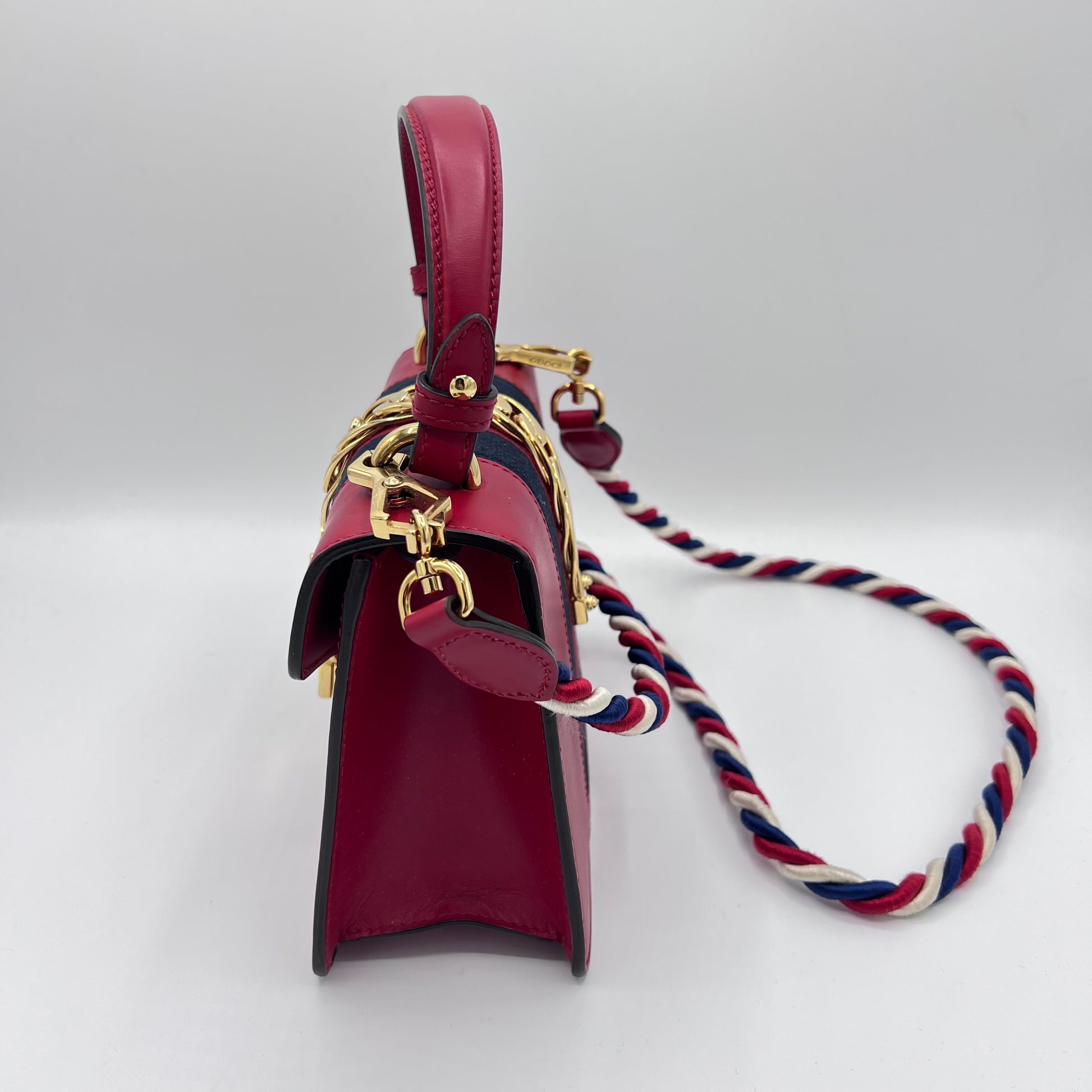 Sylvie top handle leather handbag