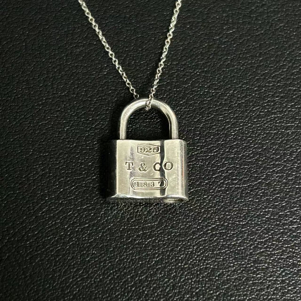 Padlock Pendant Necklace Sterling Silver Twins LDJ4053
