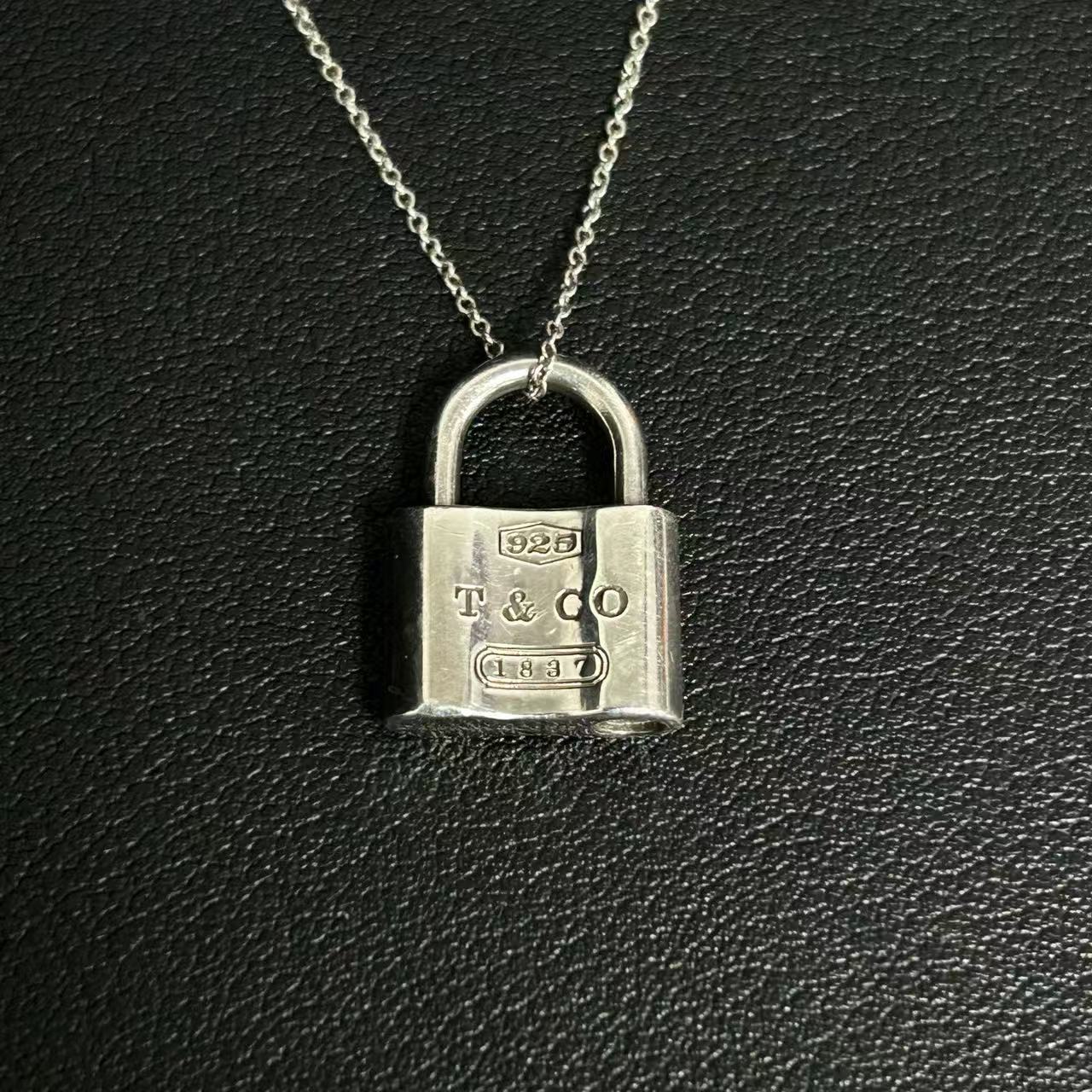Padlock Pendant Necklace Sterling Silver Twins LDJ4053