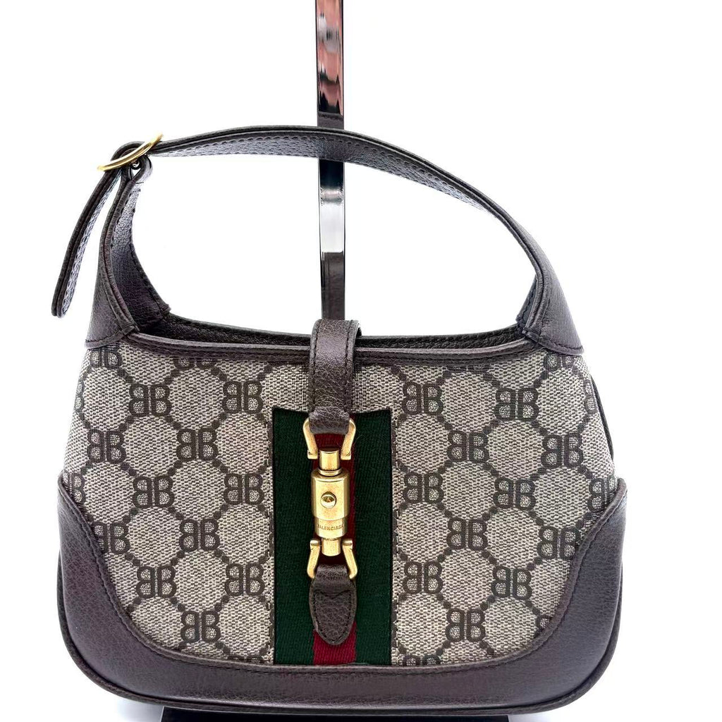 Balenciaga × Gucci The Hacker Project Jackie 1961 Hobo BB Coated Canvas Mini