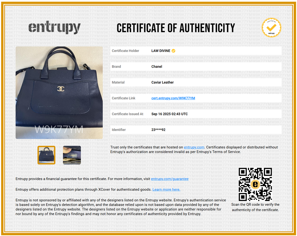 Navy Chanel Medium Caviar Neo Executive Tote Satchel Navy blue twins