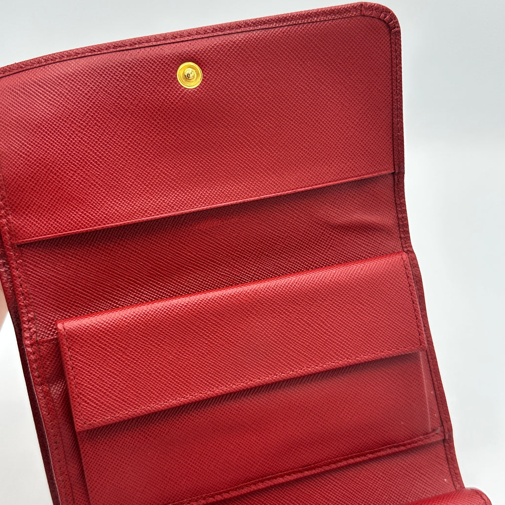 Saffiano Metal Flap Wallet Fuoco