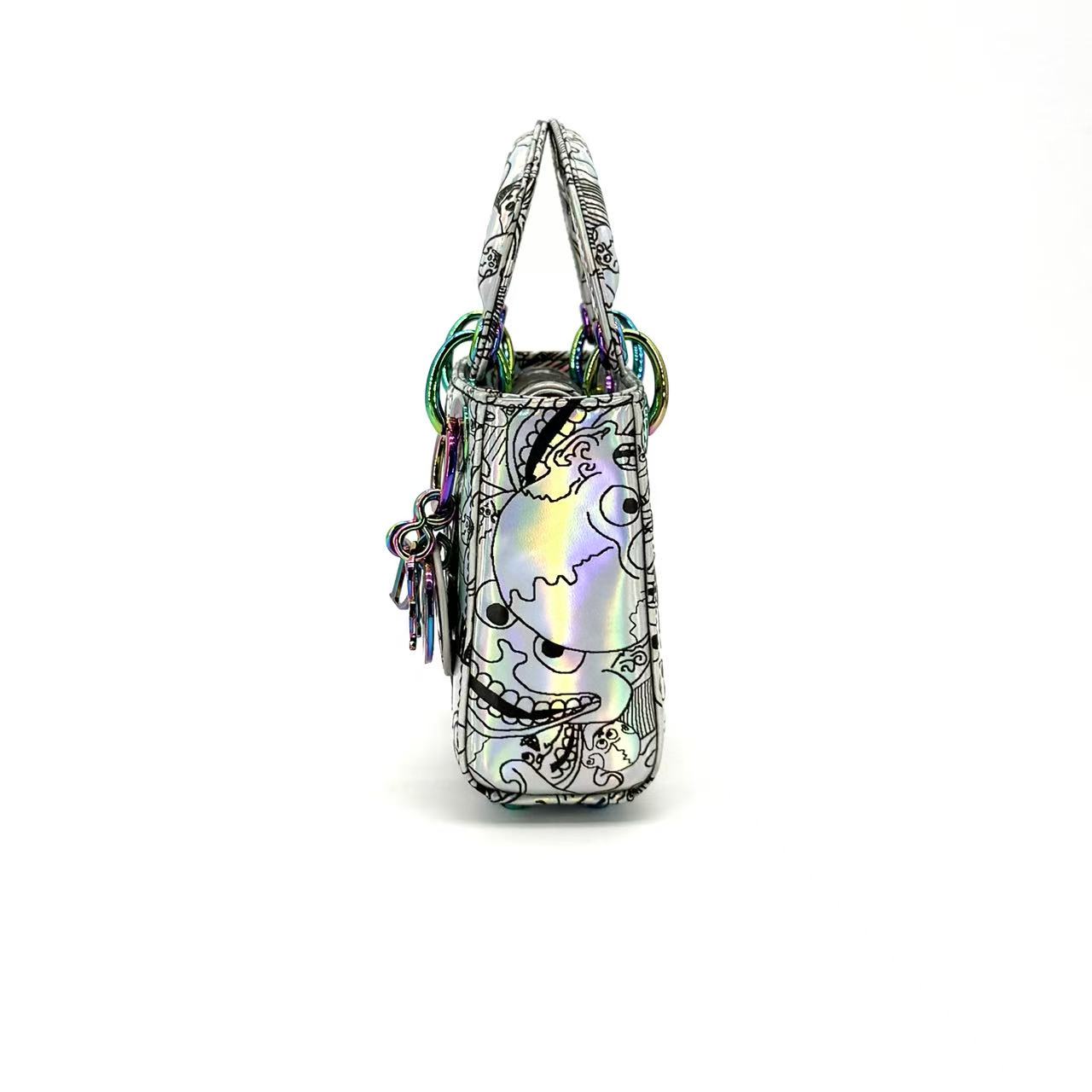 Lady Dior Art Bag Limited Edition Zhang Huan Metallic Leather Mini
