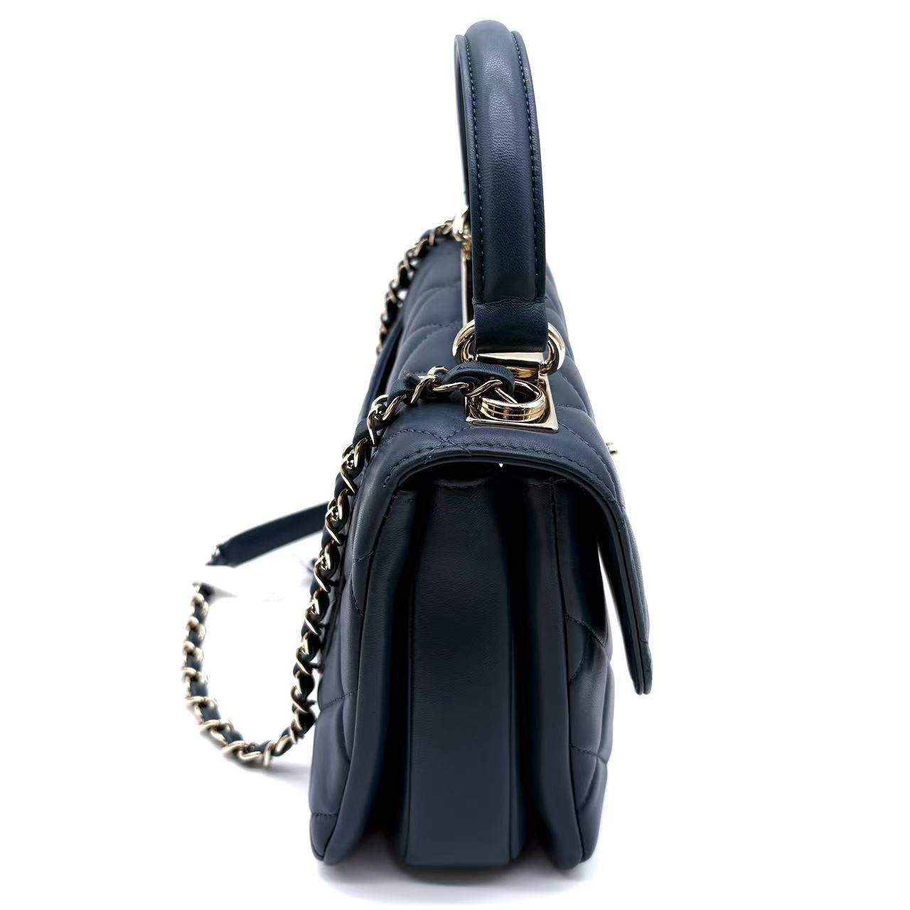 Trendy CC Top Handle Bag Quilted Lambskin Small