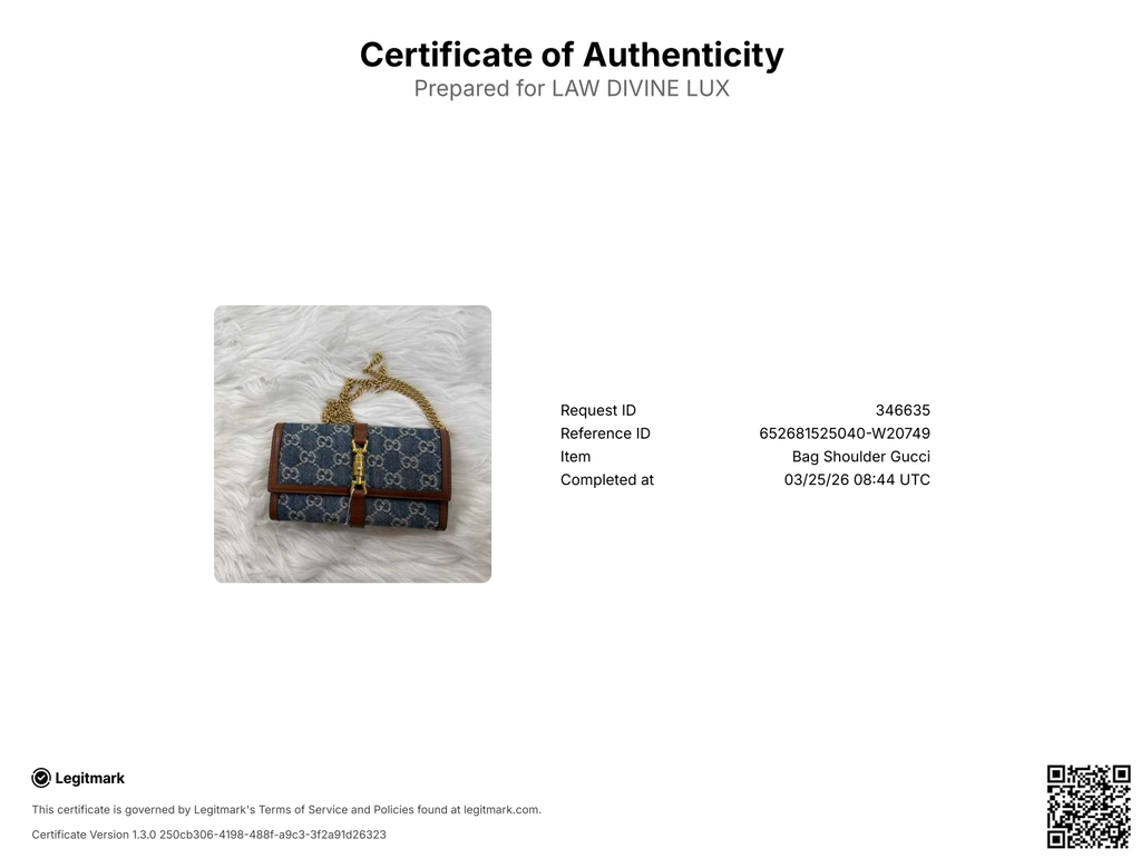 Jackie 1961 Continental Chain Wallet GG Denim Twins W20749