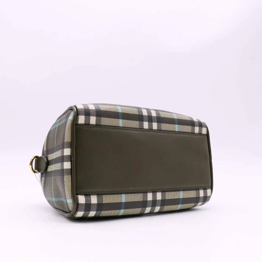 Burberry Mini Check Bowling Bag Olive Green twins LDJ5425