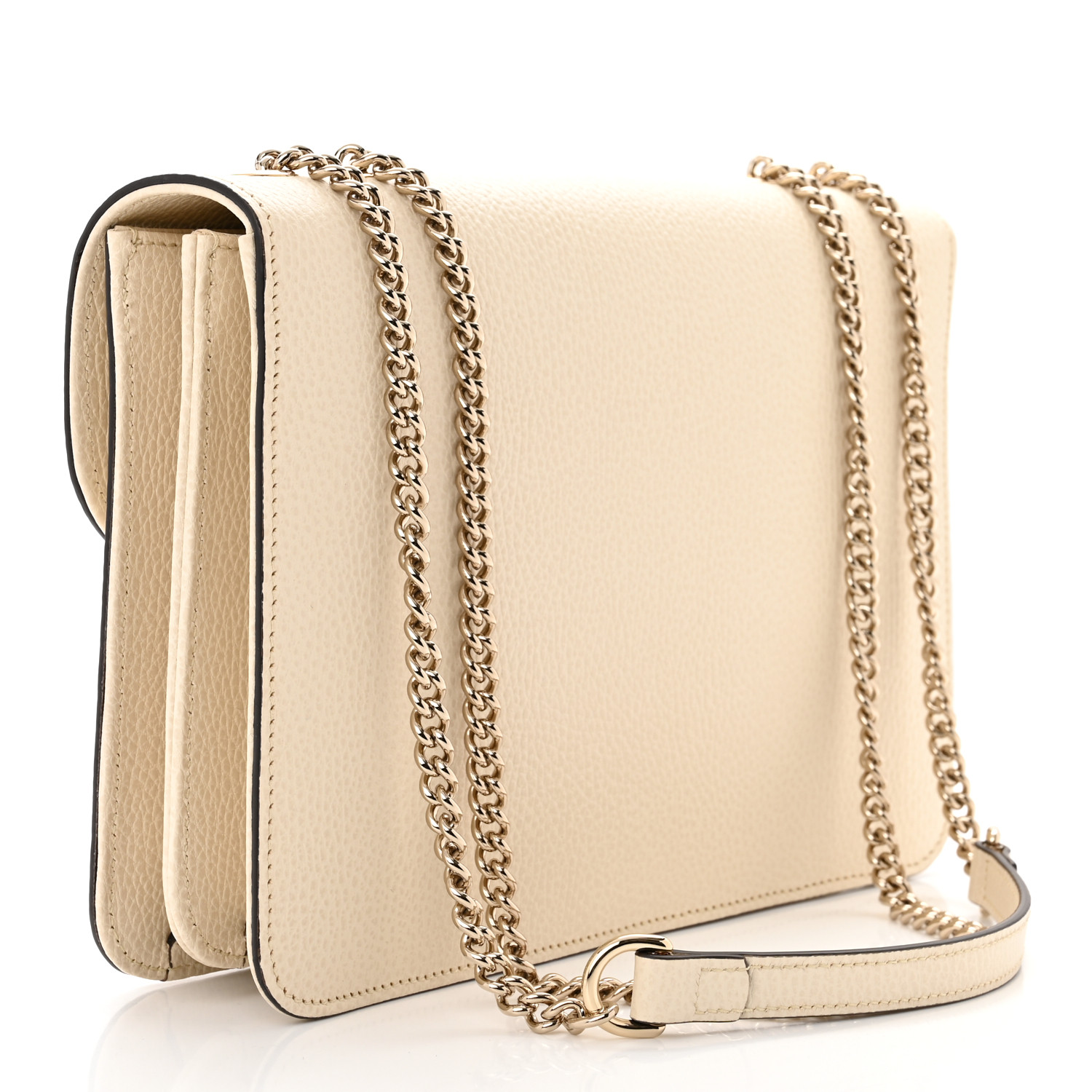 Dollar Calfskin Interlocking G Shoulder Bag Ivoire Medium Twins
