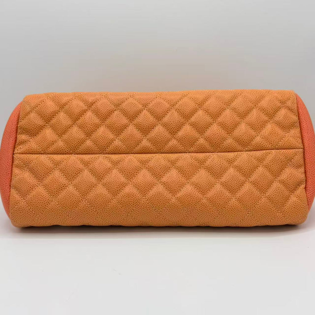 CC Logo Charm Caviar Tri-Colour Shoulder Bag