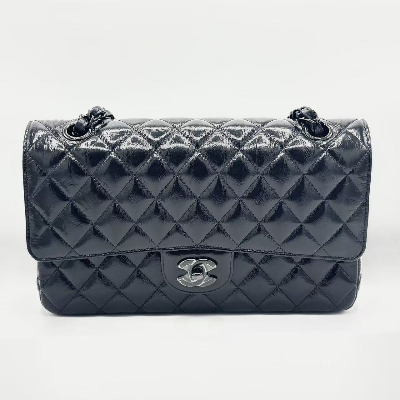 So Black Classic Medium Double Flap Bag