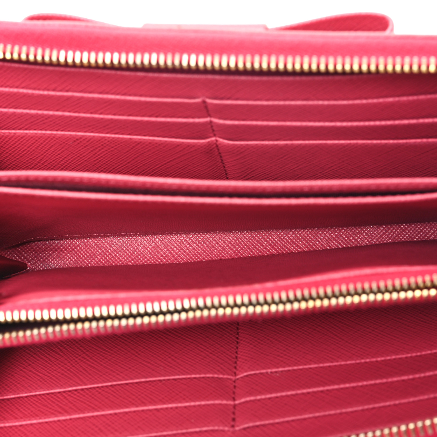 Saffiano Fiocco Bow Zip Around Wallet Twins