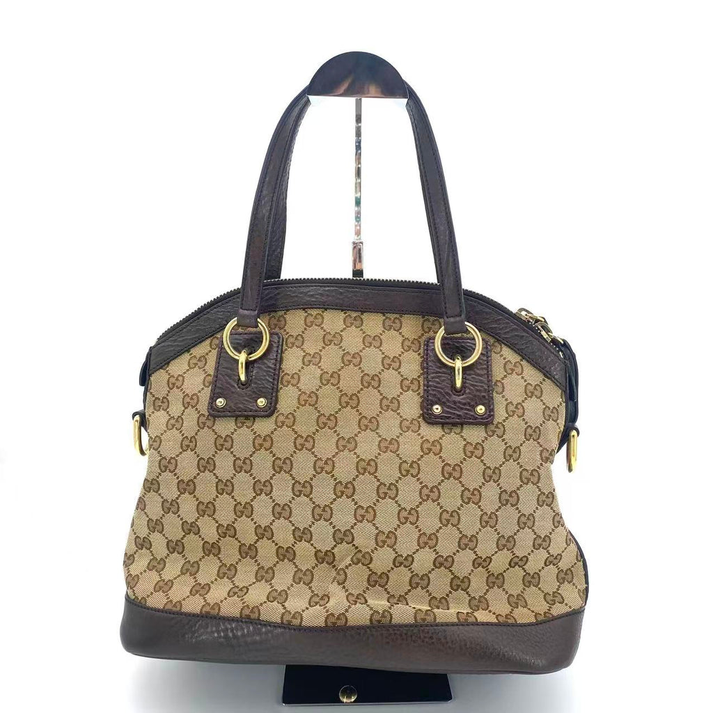Monogram Medium Top Handle Bag Brown