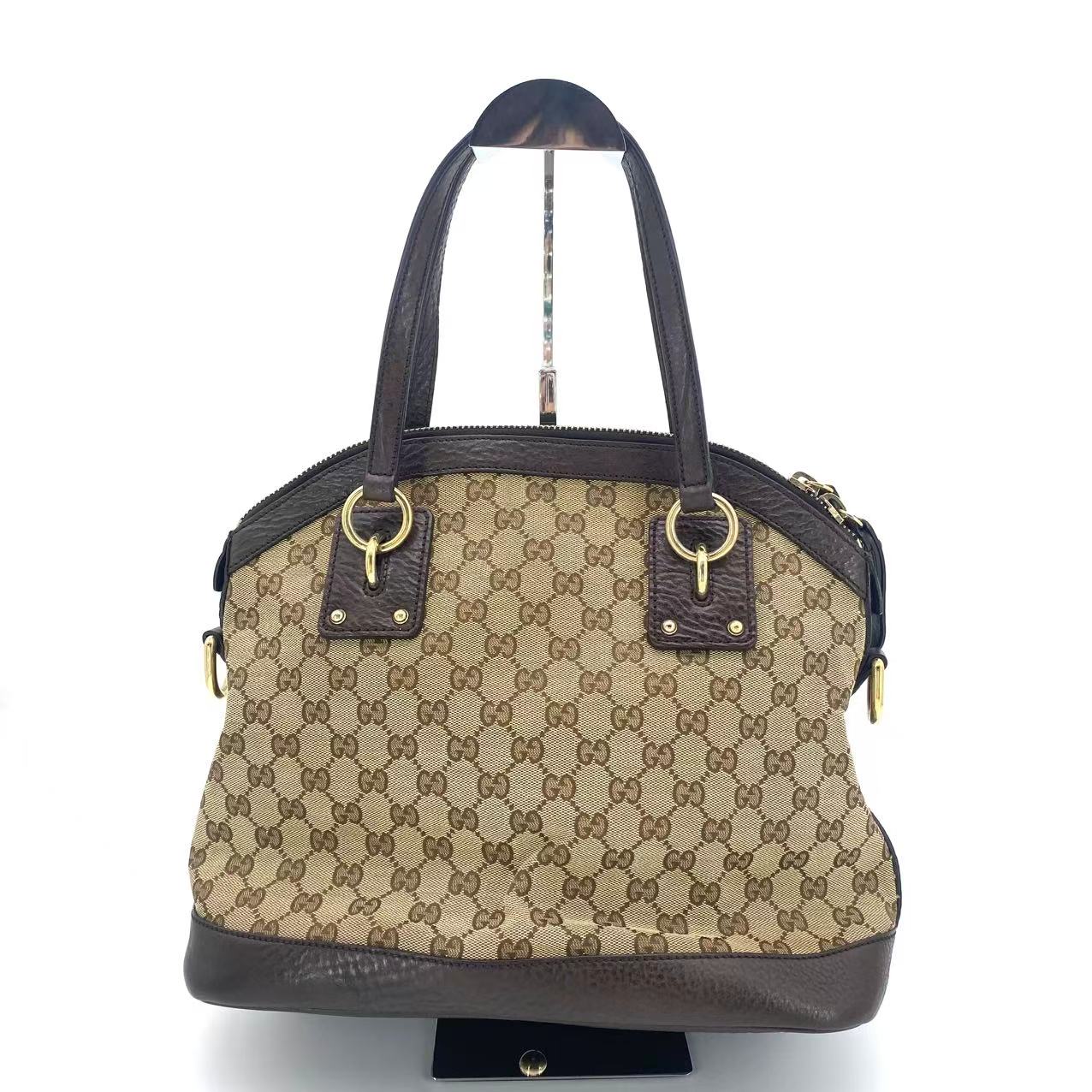 Monogram Medium Top Handle Bag Brown