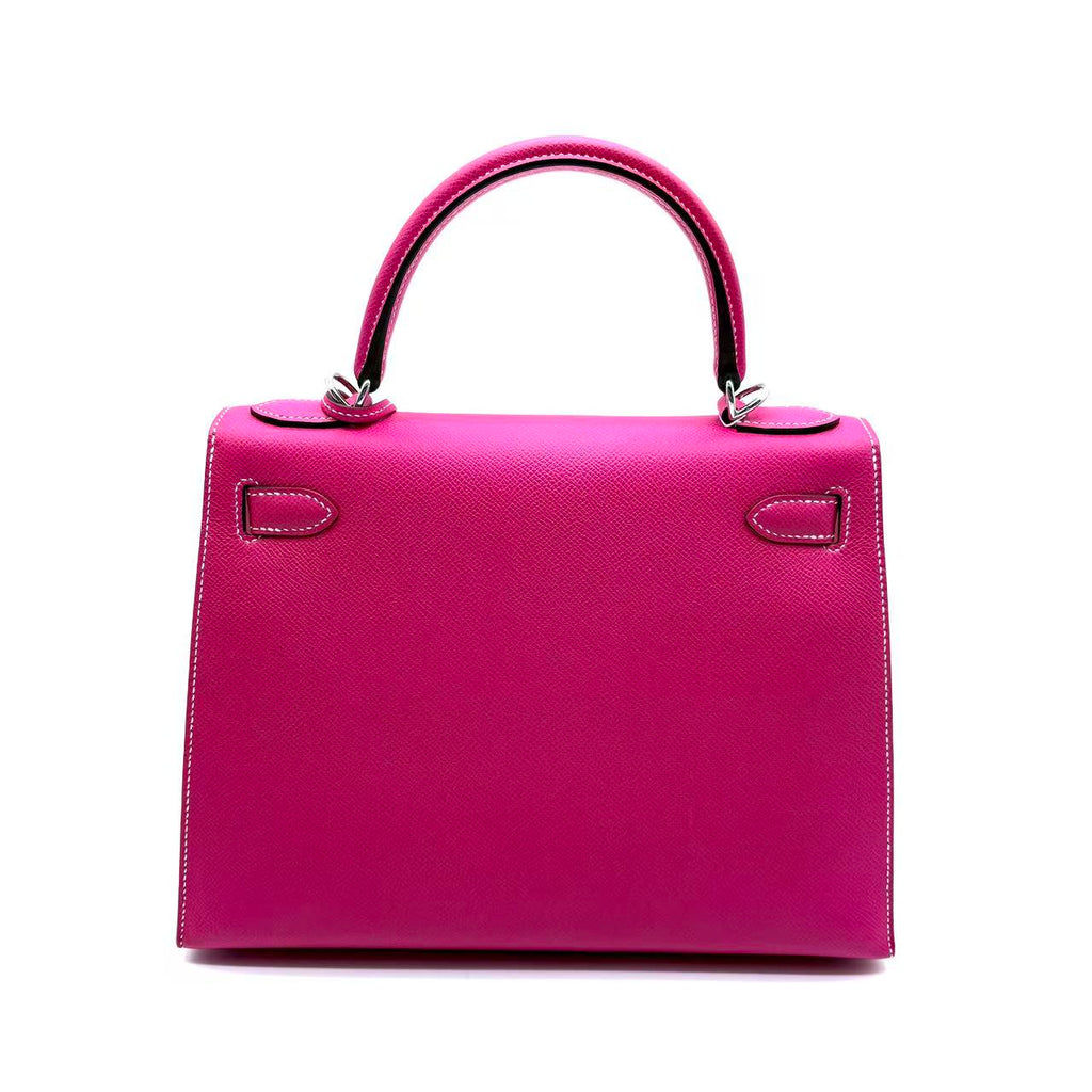 Kelly Handbag Rose Pourpre Epsom with Palladium Hardware 28