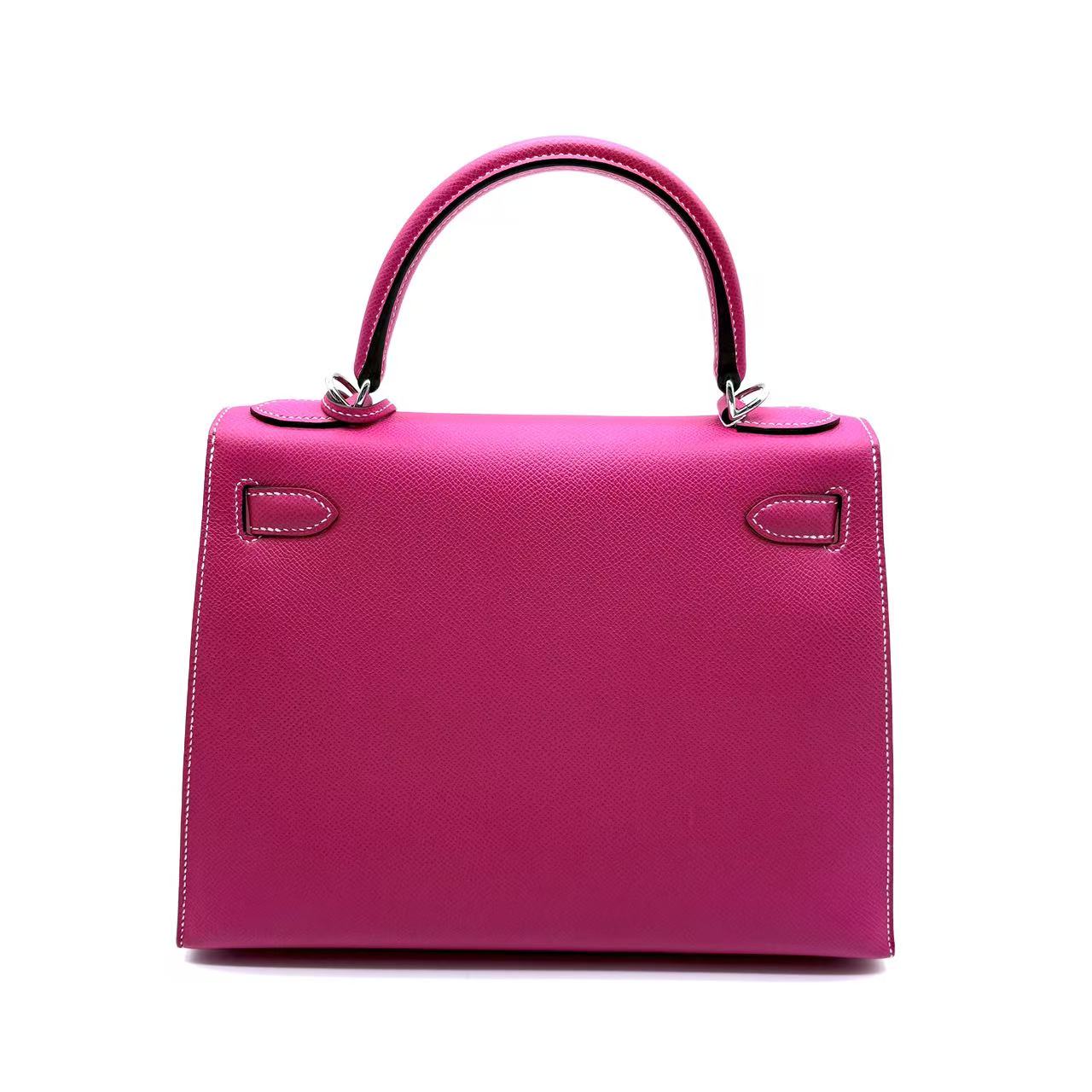 Kelly Handbag Rose Pourpre Epsom with Palladium Hardware 28