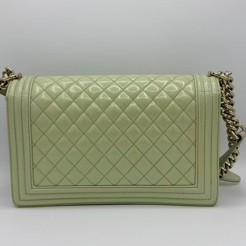 Boy Flap Bag Quilted Patent Large