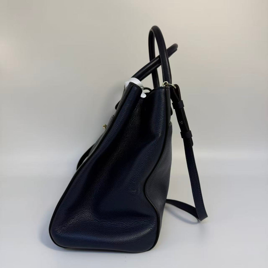 Navy Chanel Medium Caviar Neo Executive Tote Satchel Navy blue twins