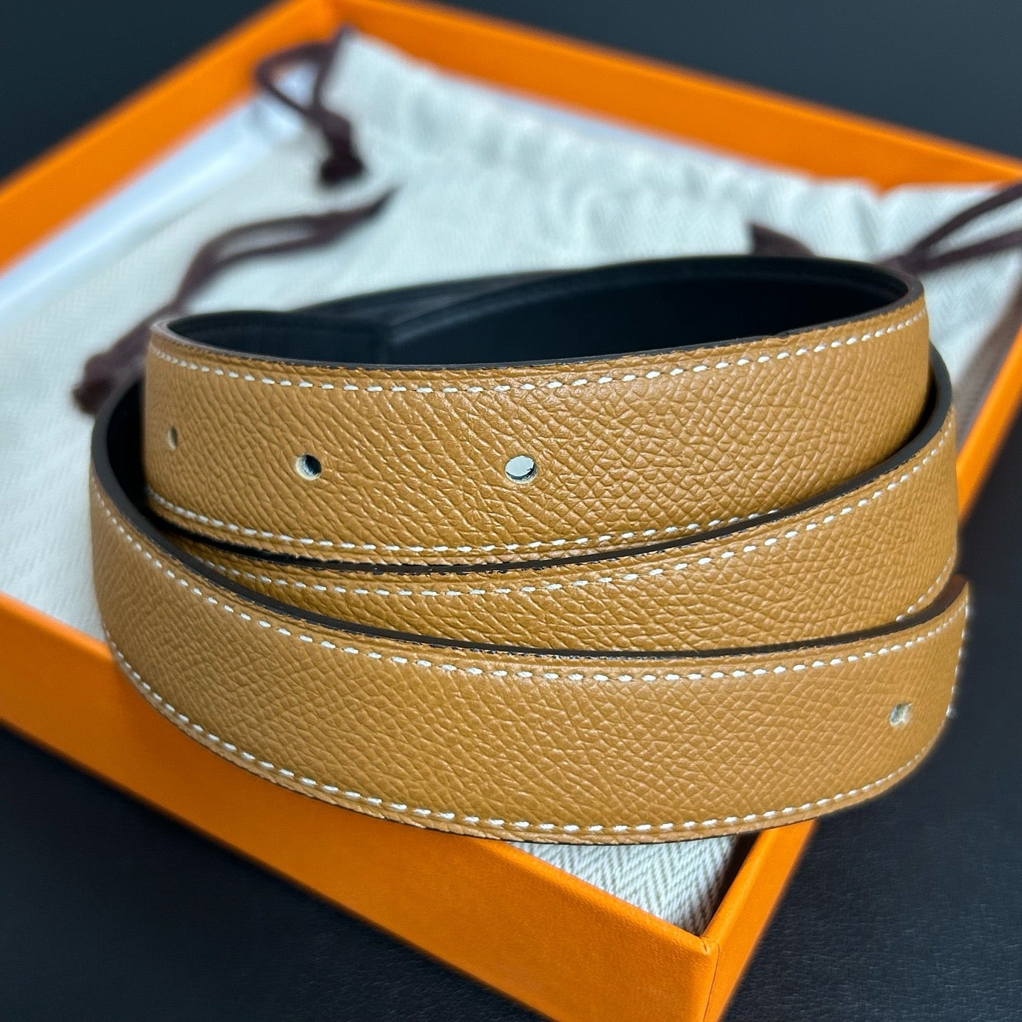 Constance Reversible Belt Leather with Guilloche Hardware Medium Twins LDJ3987