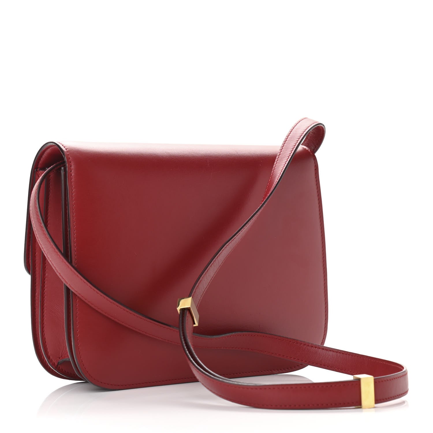 Box Calfskin Medium Classic Box Flap Bag Red twins
