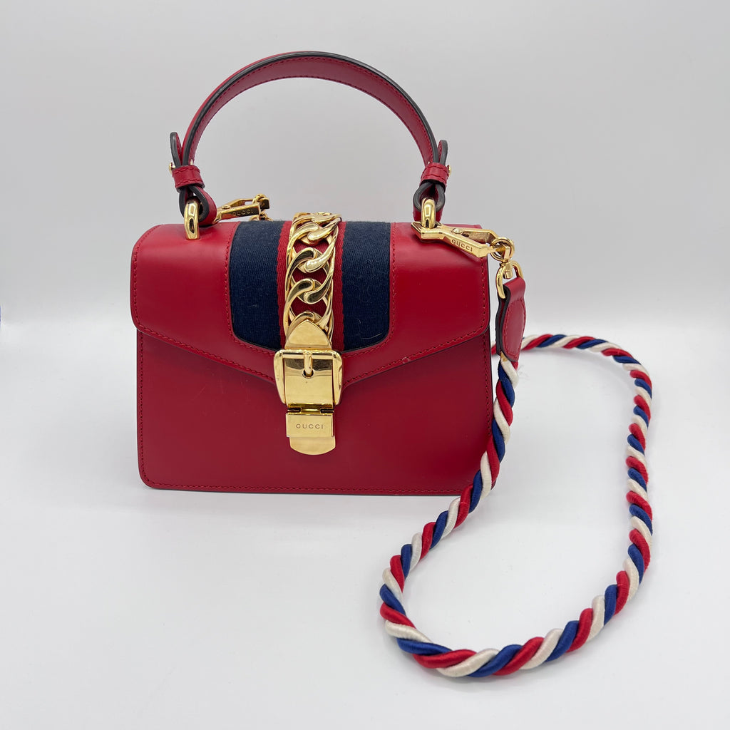 Sylvie top handle leather handbag