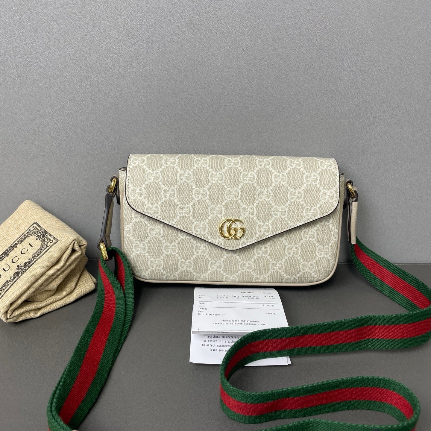 Ophidia Envelope Flap Shoulder Bag GG Coated Canvas Mini Twins LDJ3173