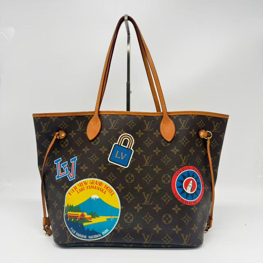 Neverfull NM Tote Limited Edition Patches Monogram Canvas MM Twins B22317