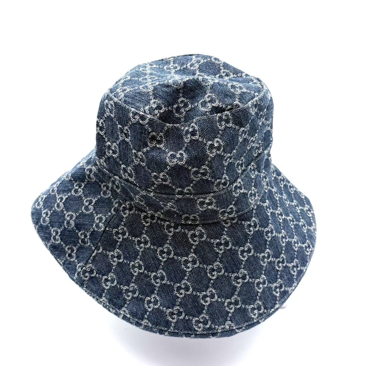 GG Denim Wide Brim Sun Hat