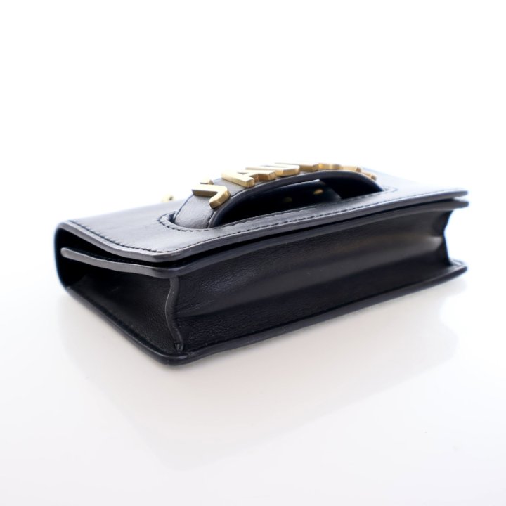 Black Leather J'Adior Shoulder Bag twins