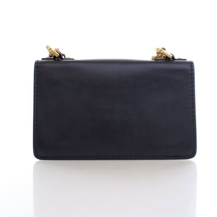 Black Leather J'Adior Shoulder Bag twins