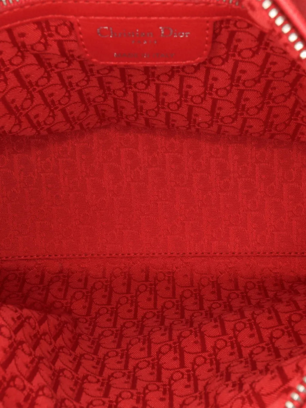 Red Cannage Lambskin Medium Lady Dior Bag twins