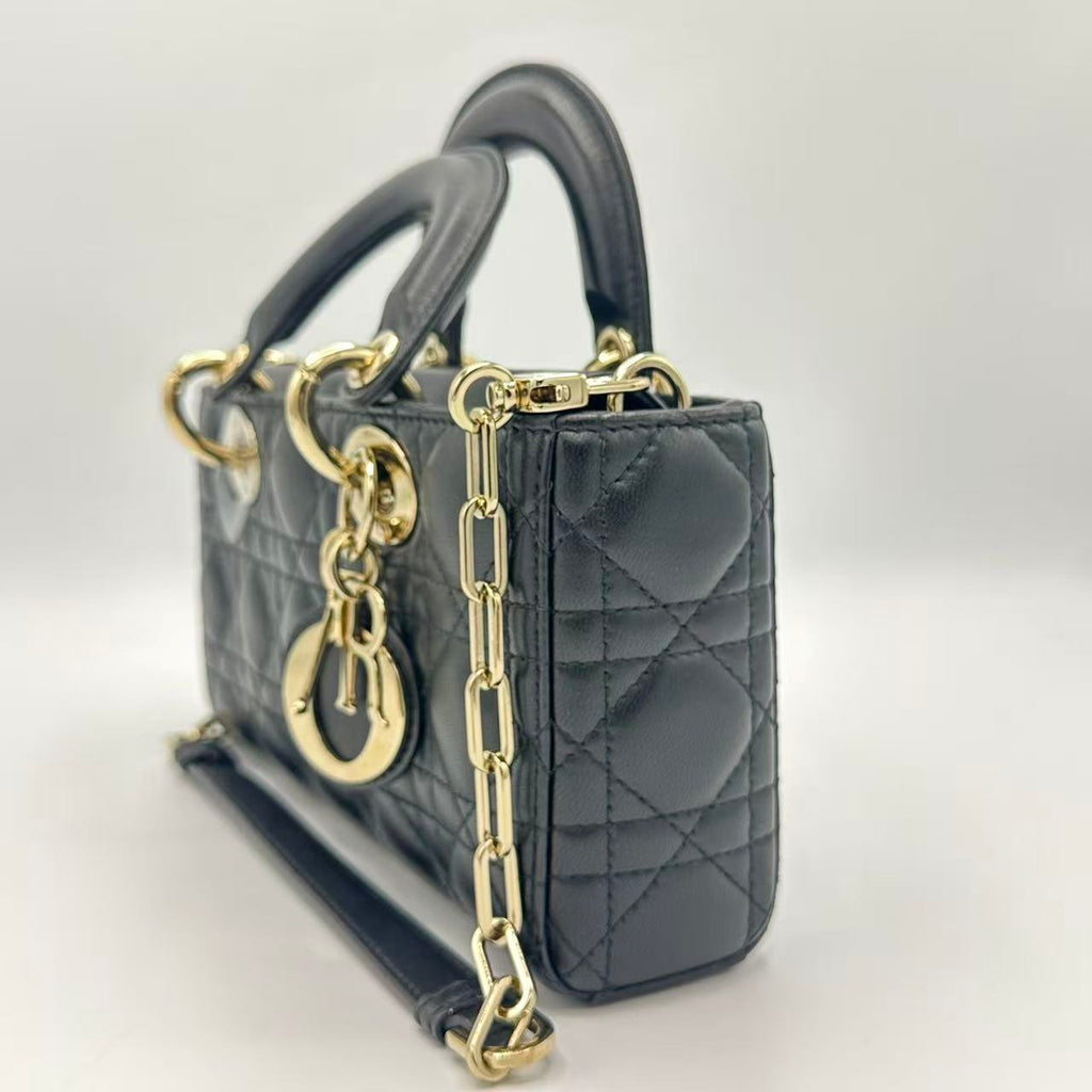 Mini Lady D-Joy Bag Black Cannage Lambskin