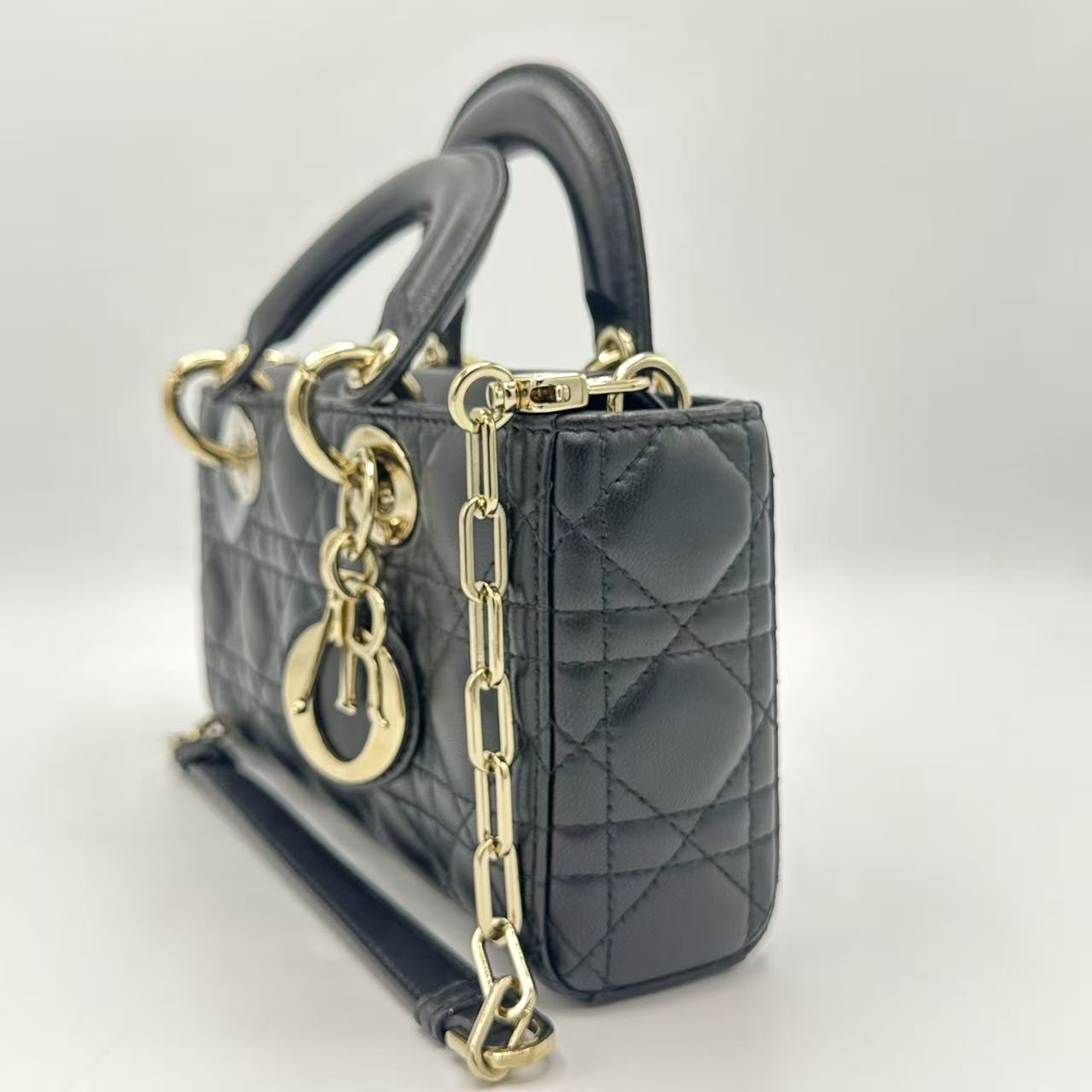 Mini Lady D-Joy Bag Black Cannage Lambskin