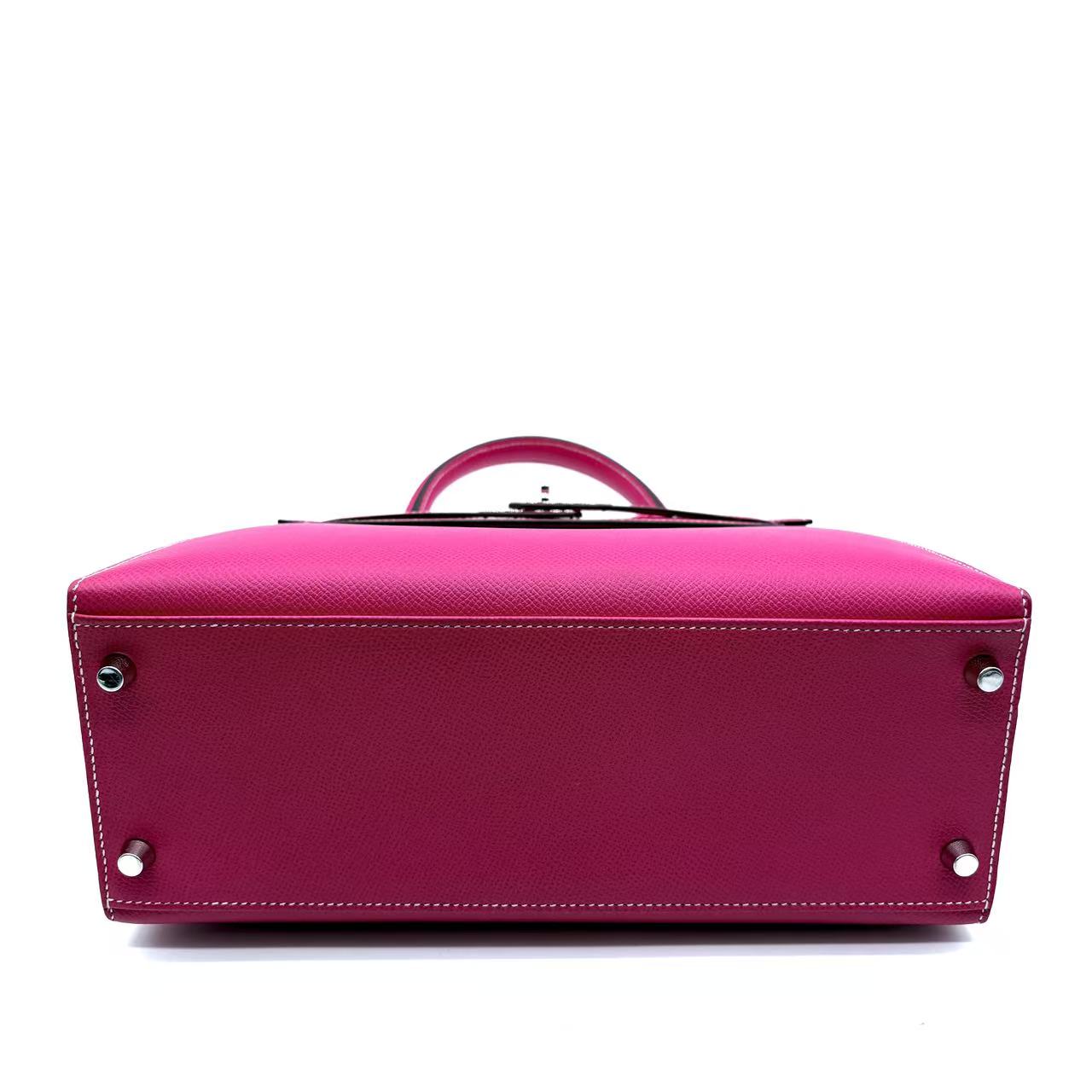Kelly Handbag Rose Pourpre Epsom with Palladium Hardware 28