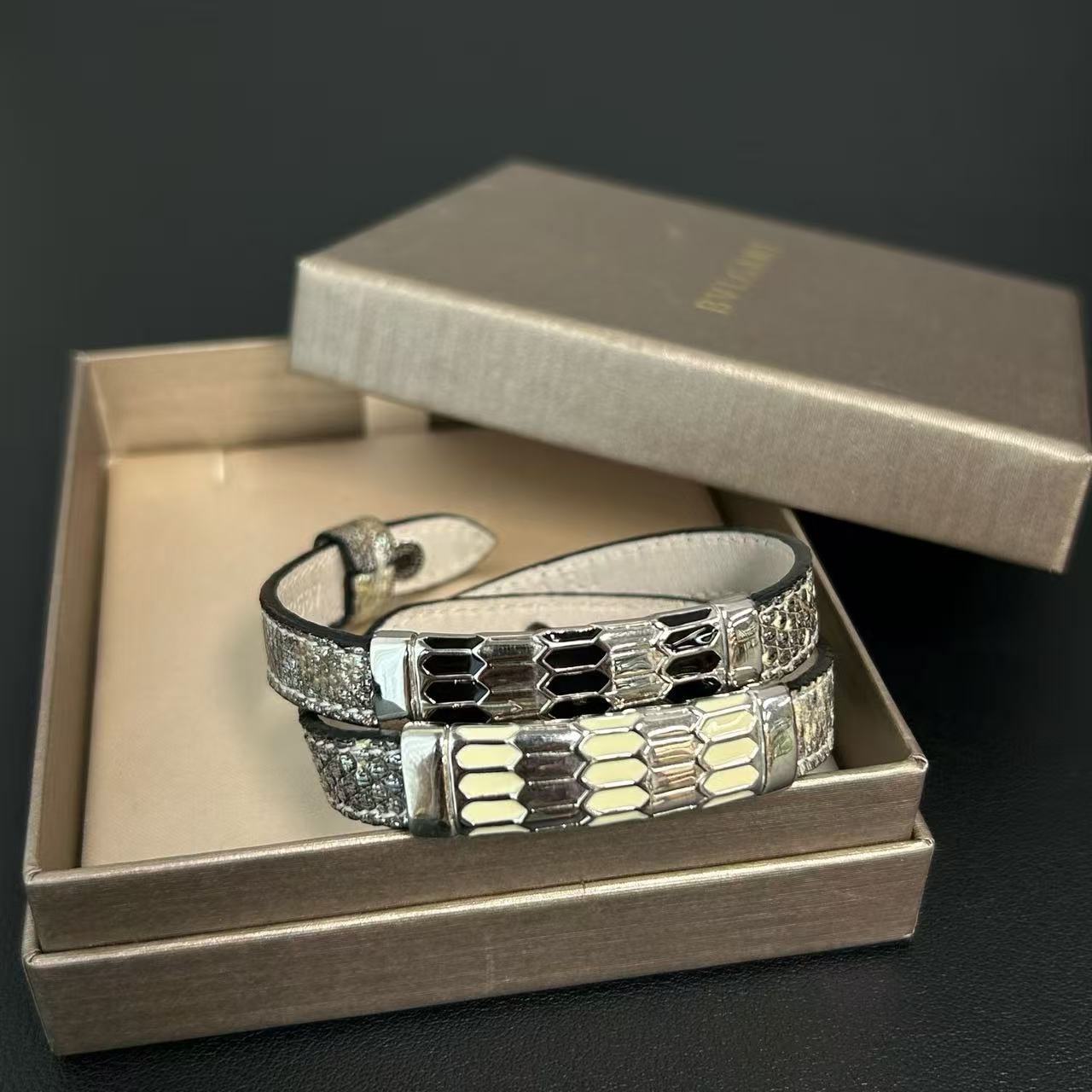 Serpenti Forever Double Wrap Bracelet Leather Twins LDJ4173