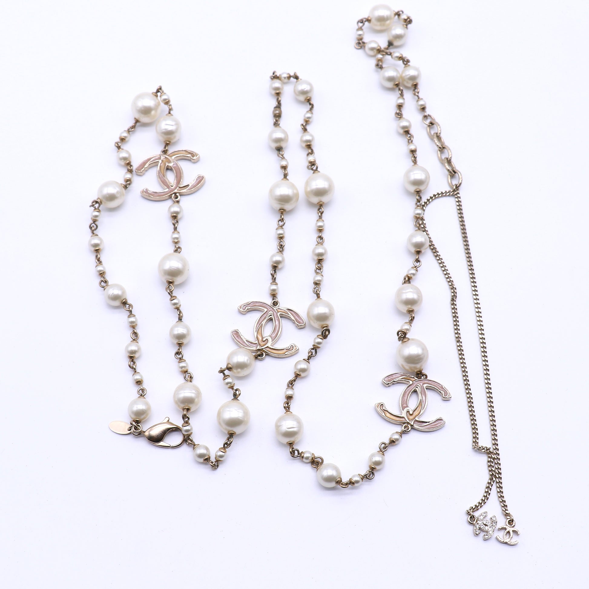 Chanel CC Crystal Faux Pearl Twins