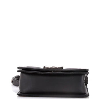 Boy Flap Bag Quilted Caviar Small - Twins