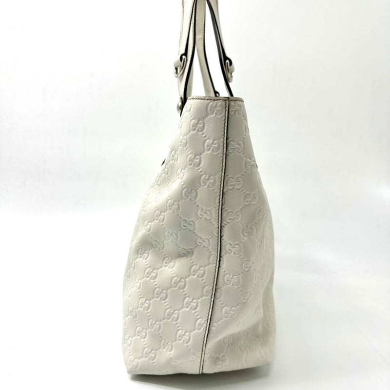 GUCCI Guccissima Medium Icon Bit Tote White