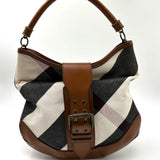 Burberry Convertible Buckle Hobo Mega Check Canvas with Leather Large