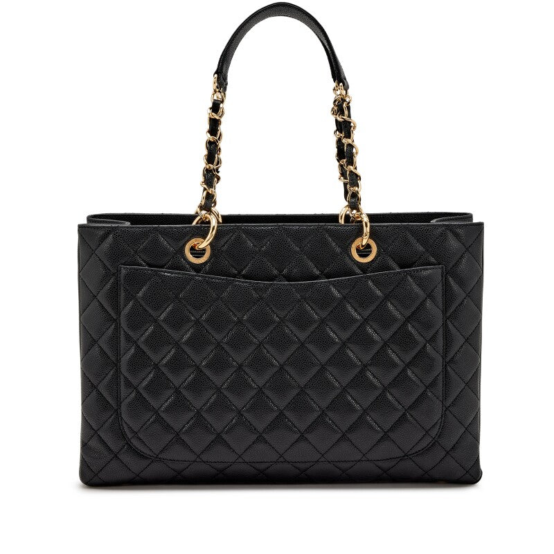 Grand Shopping Tote Quilted Caviar XL Twins