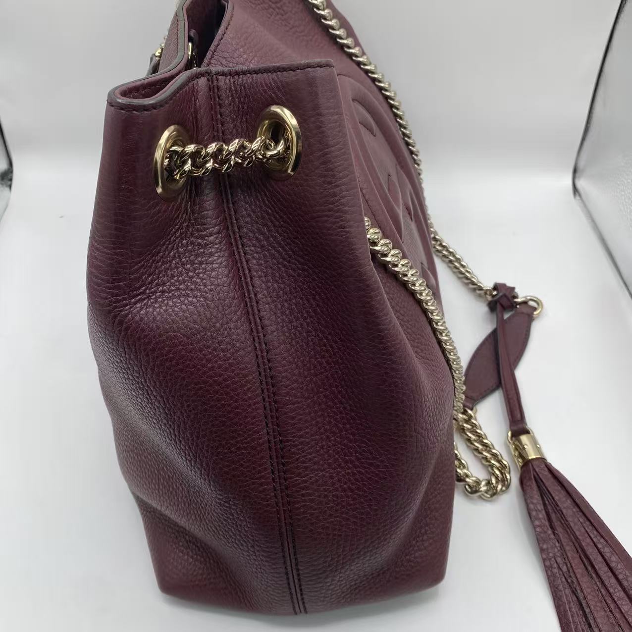 Soho Burgundy Chain Tote