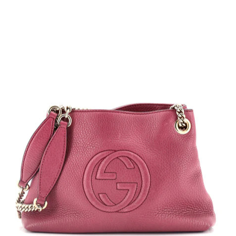 Cellarius Calfskin Small Soho Chain Shoulder Bag Bright Bouganville twins