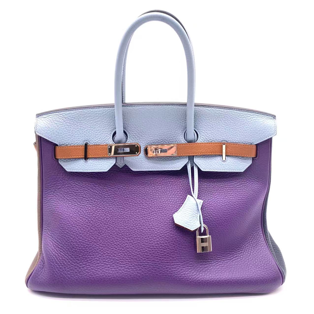 Birkin 35 Ultraviolet Etain Bleu Lin Bleu Orage