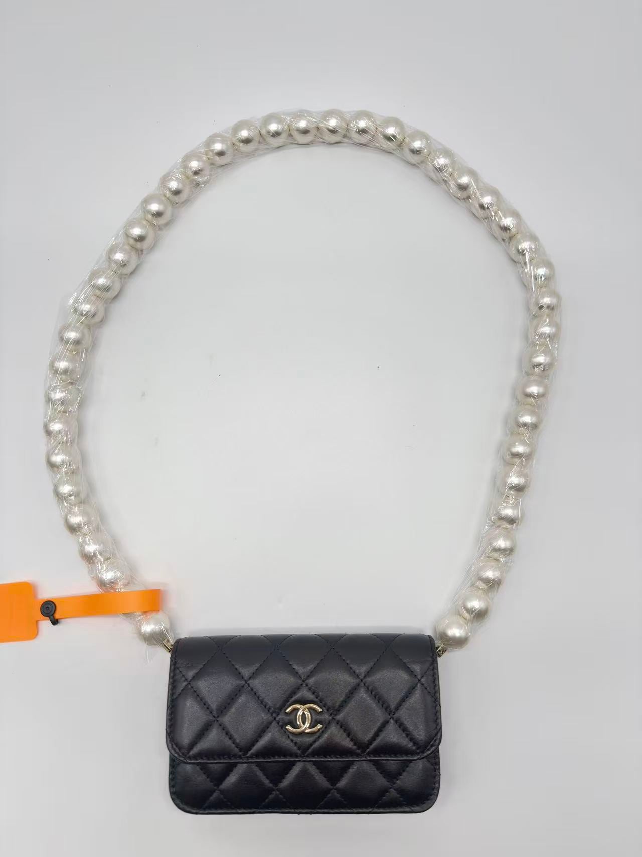 Chanel Calfskin Quilted Maxi Pearl Wallet On Chain WOC twins LDZ279