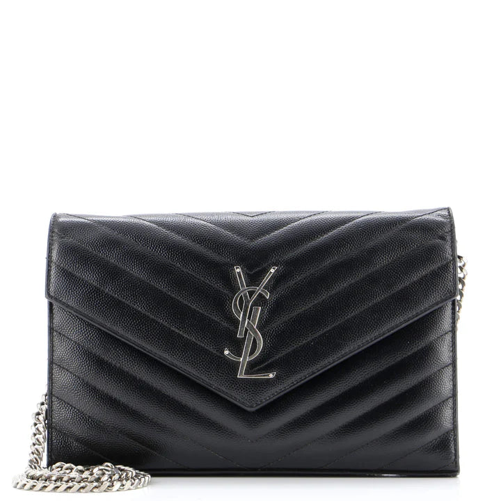 Classic Monogram Envelope Satchel Matelasse Chevron Leather twins